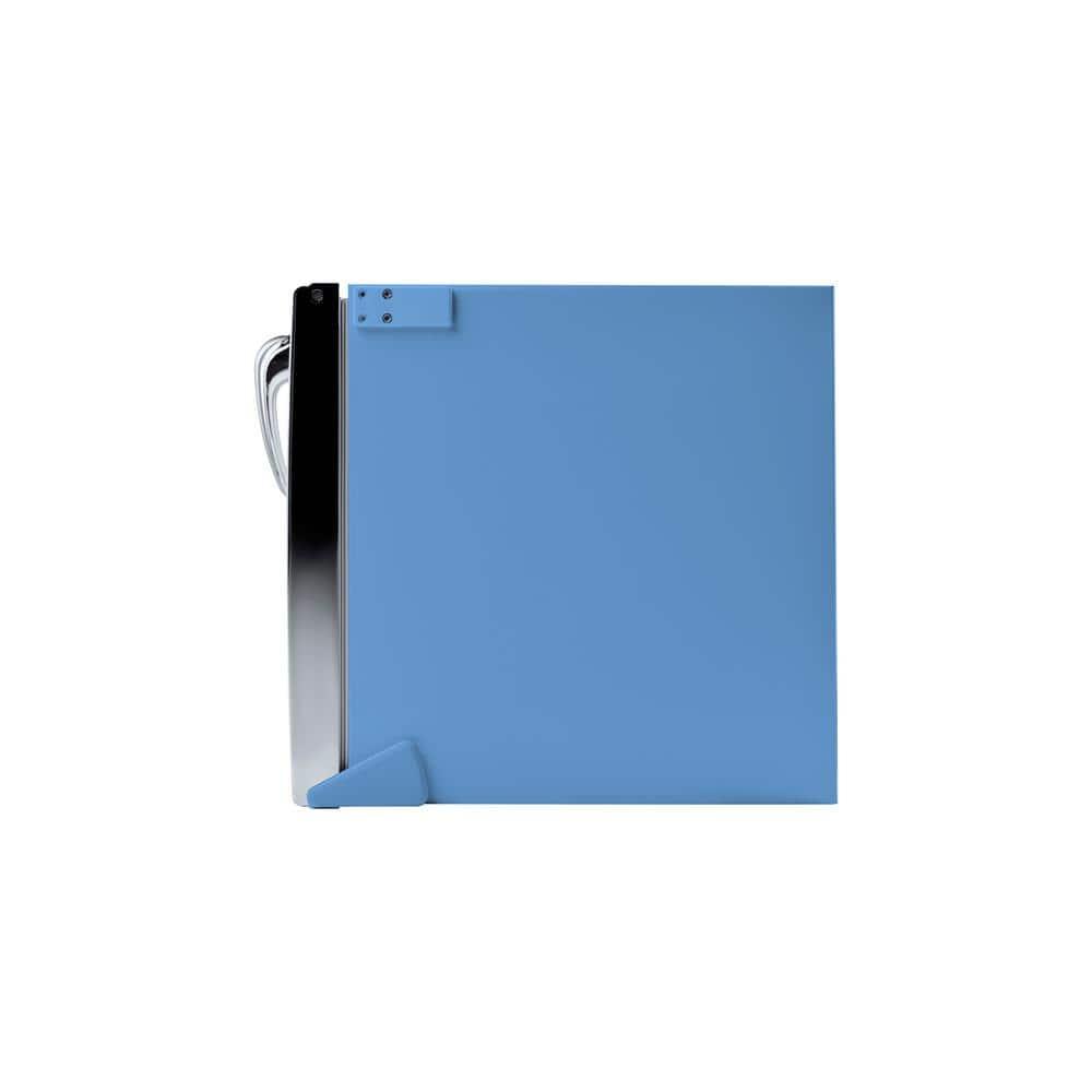 iio 24" 11 Cu Ft Bottom Freezer Retro Refrigerator Fridge for Bedroom, Multiflow 360°, Small Mini Ice Cube Tray, 1 Fruit container, LED Dorm Office Beverage Quiet Compressor, Light Blue (Right Hinge)