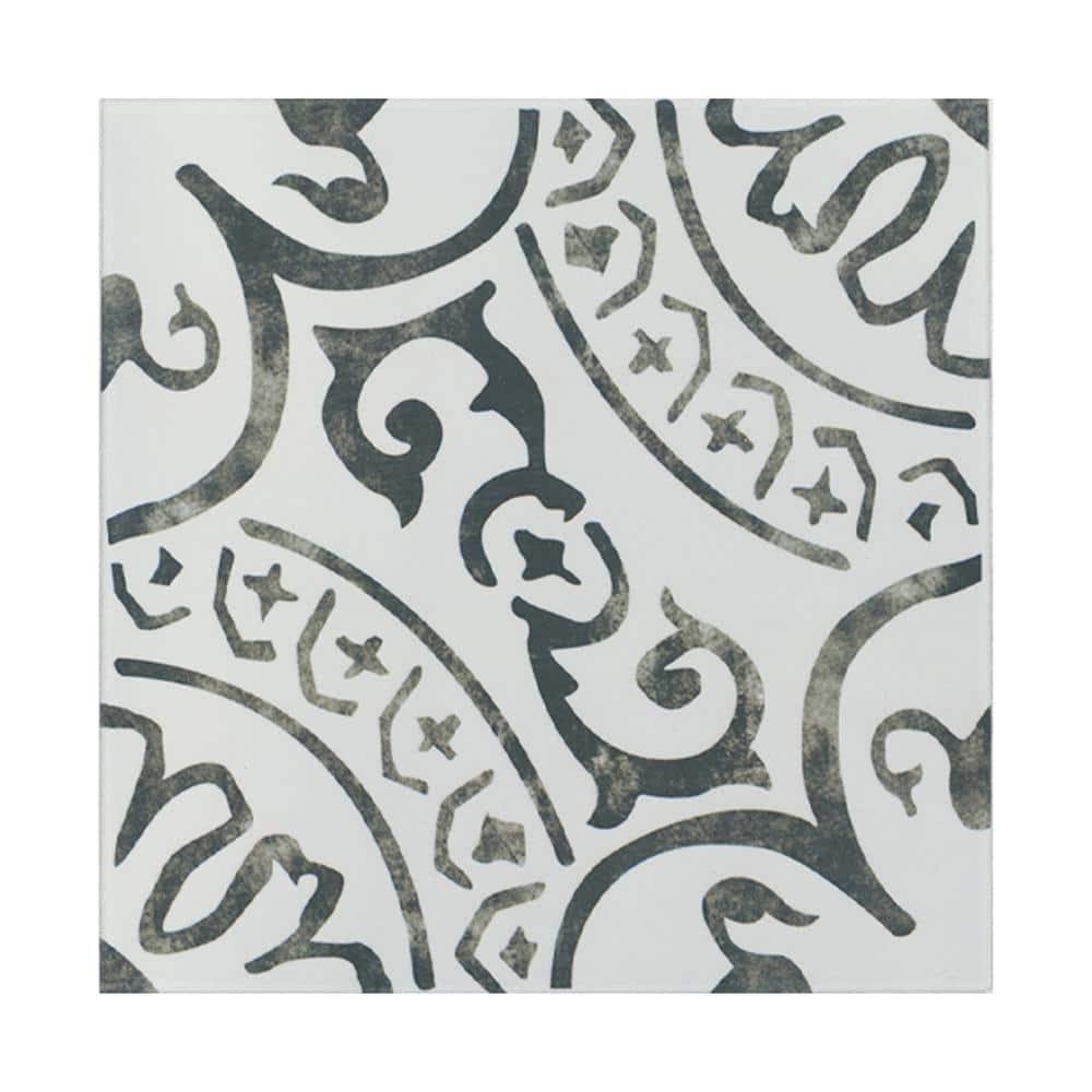 Amara 8" x 8" Encaustic Look Matte Porcelain Floor & Wall Tile
