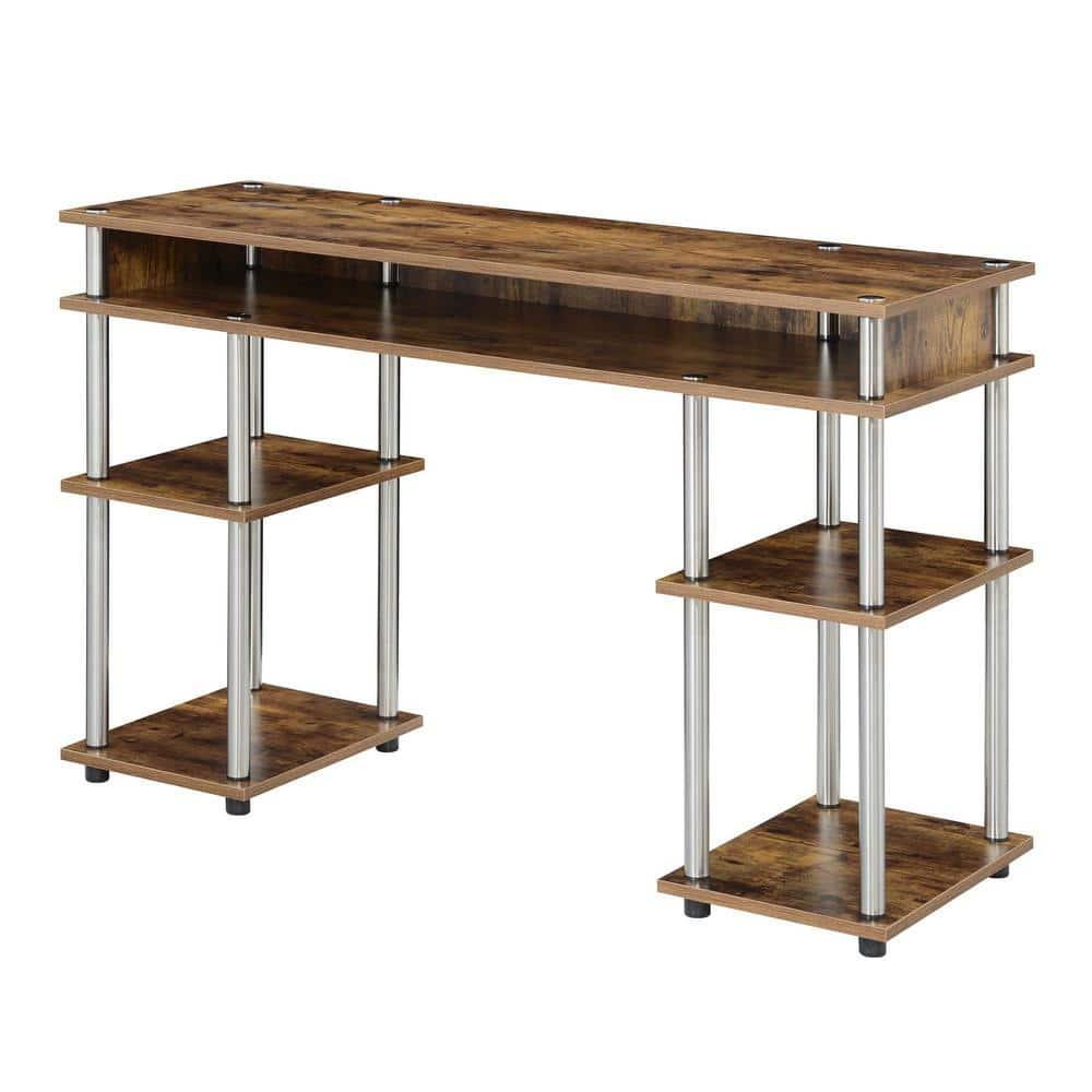 Convenience Concepts Designs2Go 30" Tall No Tools Student Desk with Shelves, Barnwood