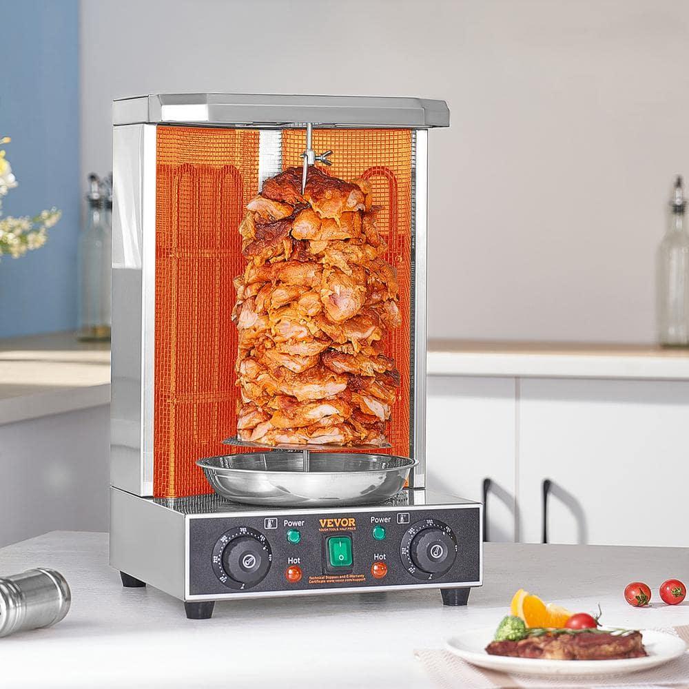 Stellweilan Tessberg Shawarma Grill Machine, 13 lbs Capacity, Chicken Shawarma Cooker Machine with 2 Burners, Electric Vertical Broiler Gyro Rotisserie Oven Doner Kebab Machine, for Home Restaurant Kitchen Parties