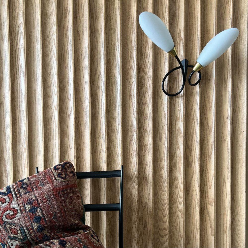 TIMELINE Fluted Solid Oak Scallop 5.625 x 72” Real Wood Slat Wall Paneling - 4 brds