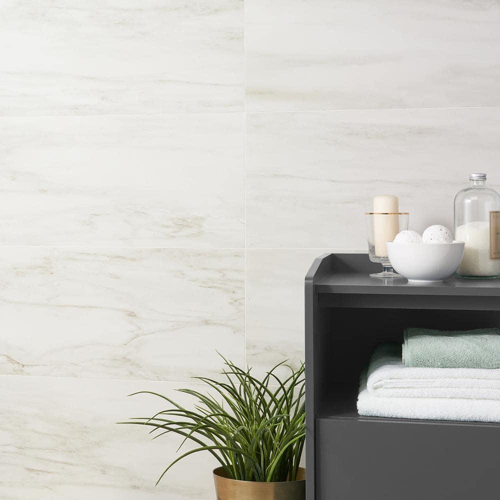 Bond Tile Saroshi 11.81 in. x 23.62 in. Matte Marble Look Porcelain Floor and Wall Tile (9.68 Sq. Ft. / Case)