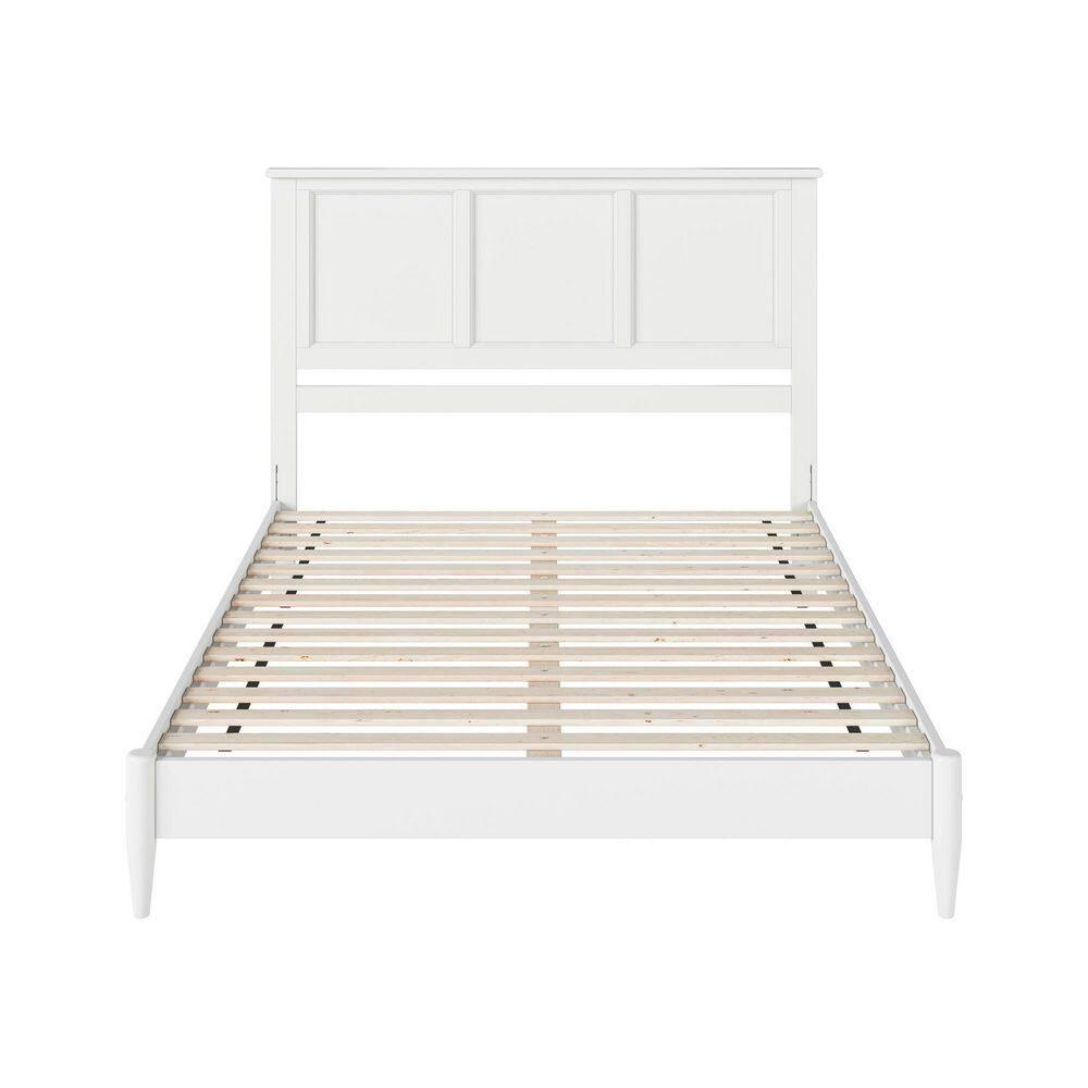AFI Charlotte Queen Solid Wood Low Profile Platform Bed, White