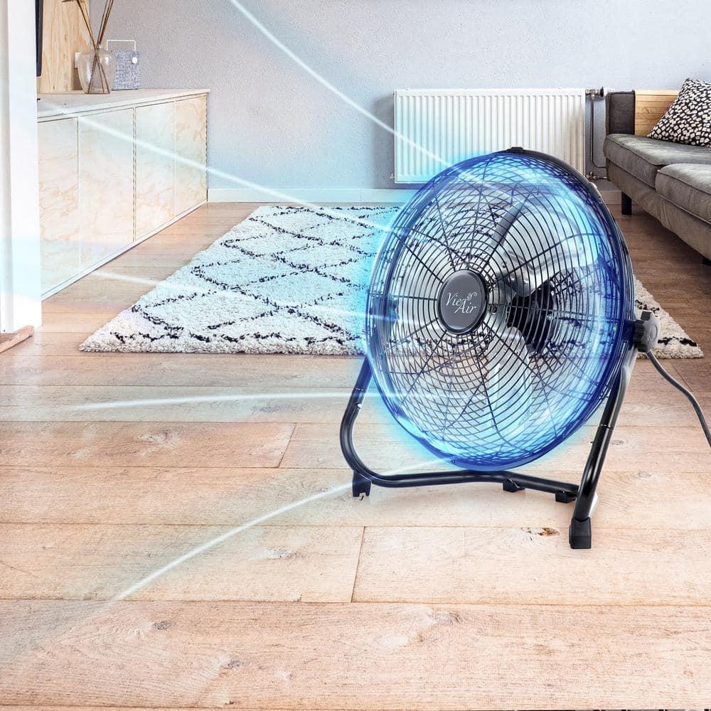 Vie Air 20 Inch Twin Pack Industrial Tilting High Velocity 3 Speed Metal Floor Fan