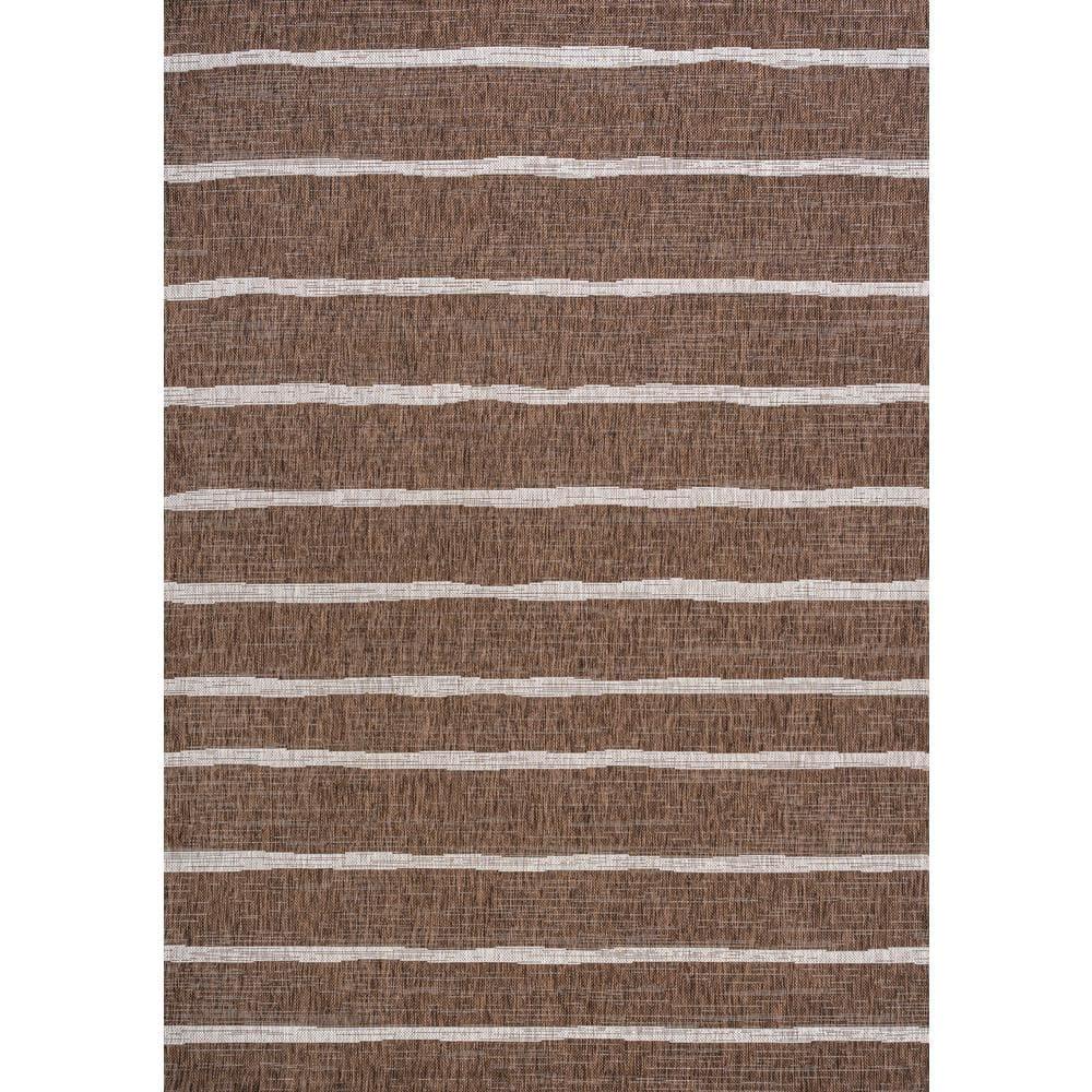 3'x5' Colonia Berber Stripe Indoor/Outdoor Area Rug, Brown/Beige - JONATHAN Y