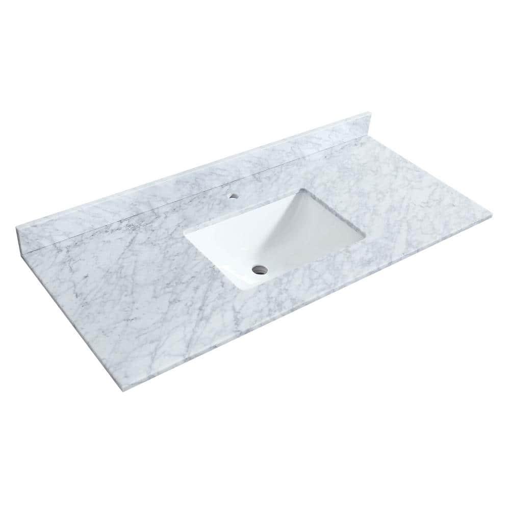 Wyndham Collection Janna 48" Freestanding Single Bathroom Vanity with Marble Top