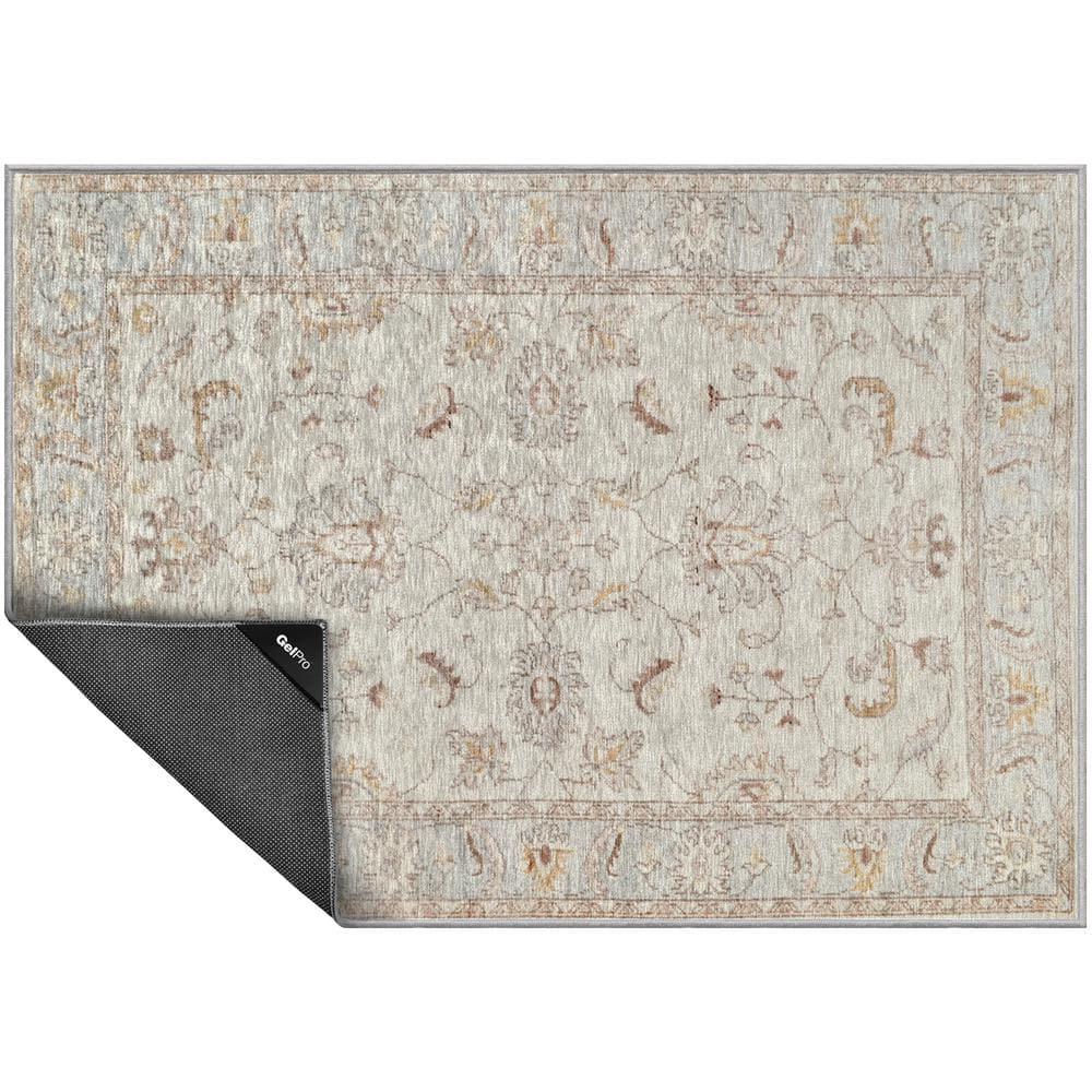 GelPro NeverMove Machine Washable Traditional Jordan Oatmeal Area Rug