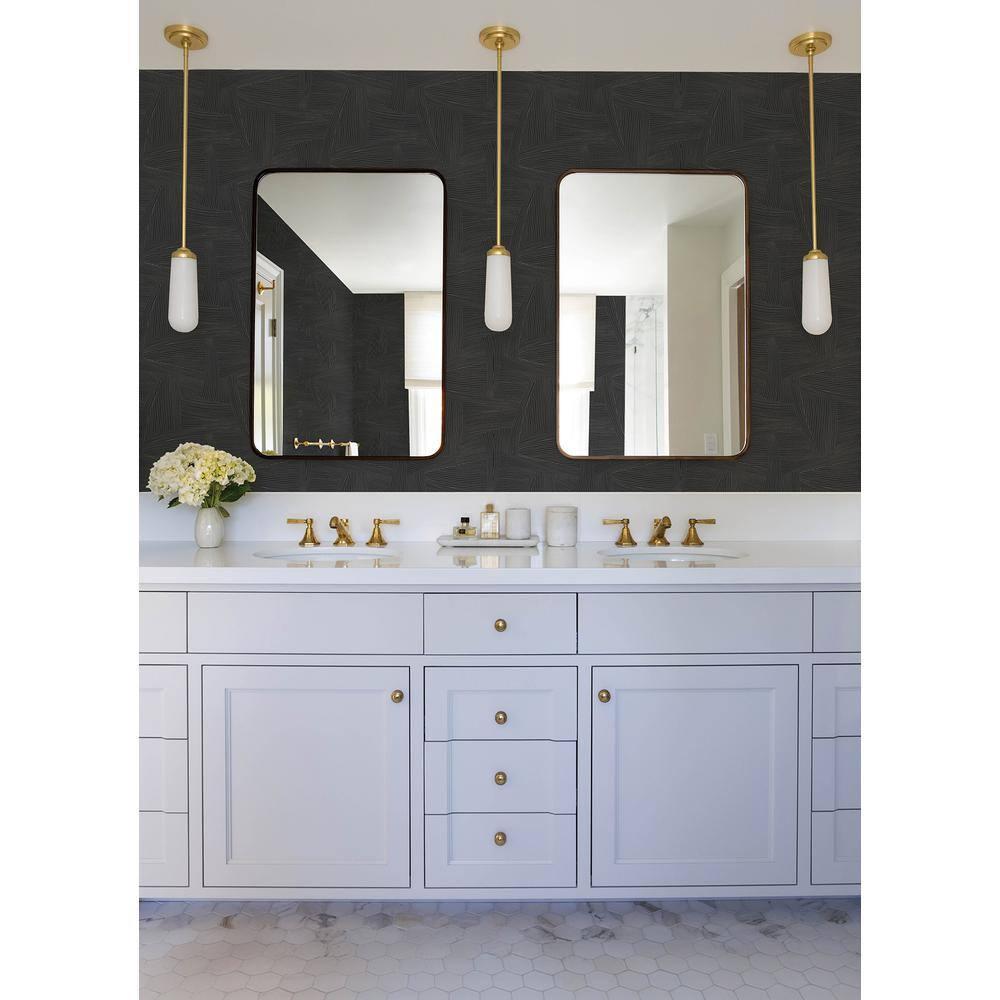 A-Street Prints Reid Black Woven Geometric Wallpaper | Perigold