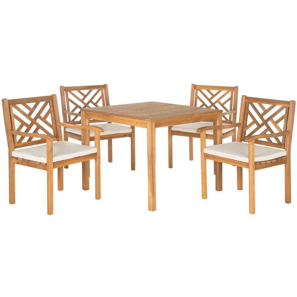 Bradbury 5 Pc Dining Set - Outdoor - PAT6720 - Natural/Beige - Safavieh