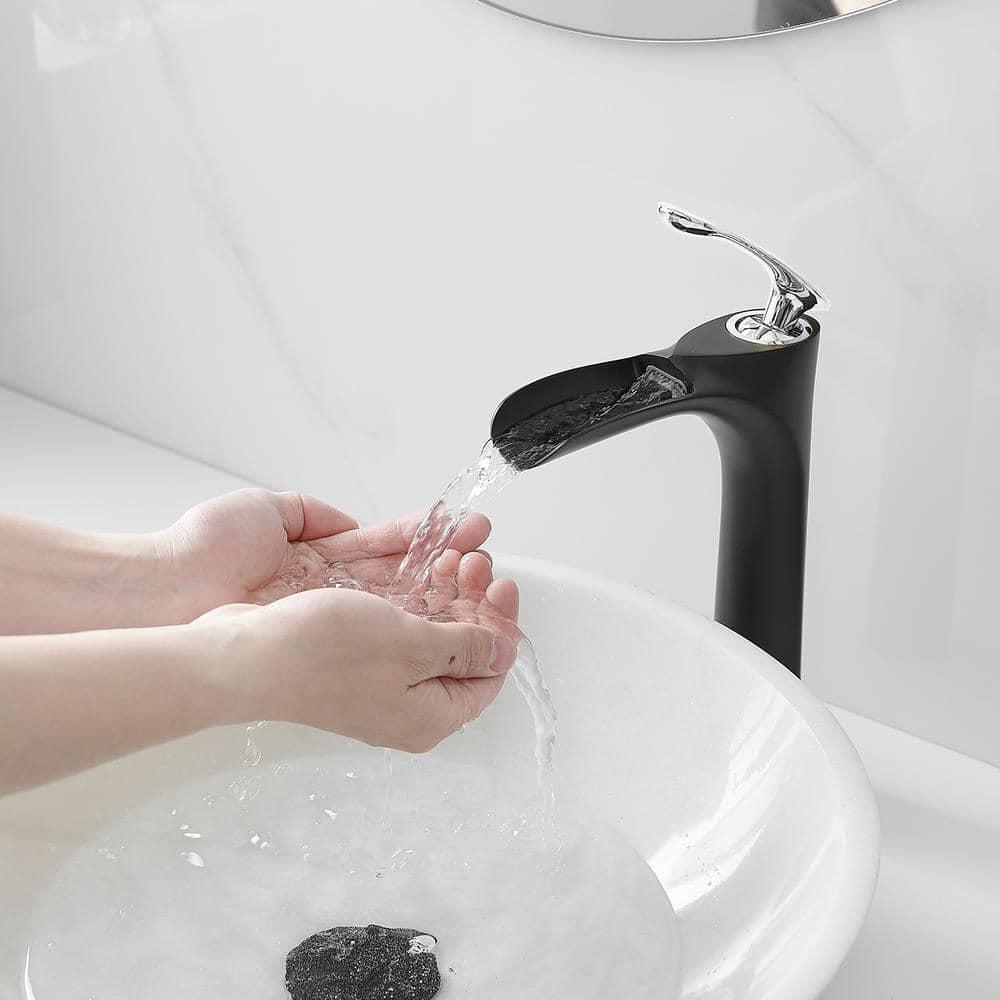 BWE Single Hole Single Handle Bathroom Vessel Sink Faucet With Pop Up Drain Without Overflow