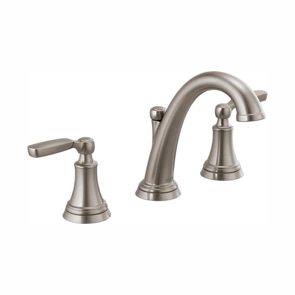 Woodhurst Widespread Bathroom Faucet 3 Hole, 2-handle Bathroom Sink Faucet with Drain Assembly