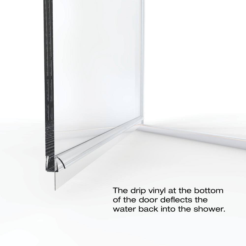 Infinity 28" x 65.56" Pivot Semi-Frameless Shower Door