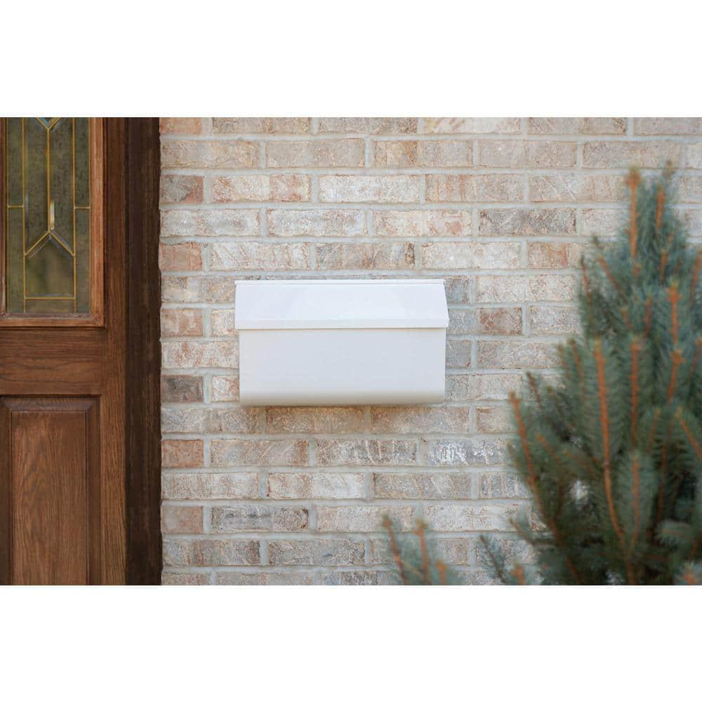 Gibraltar Mailboxes Woodlands Contemporary Galvanized Steel Wall Mount White Mailbox