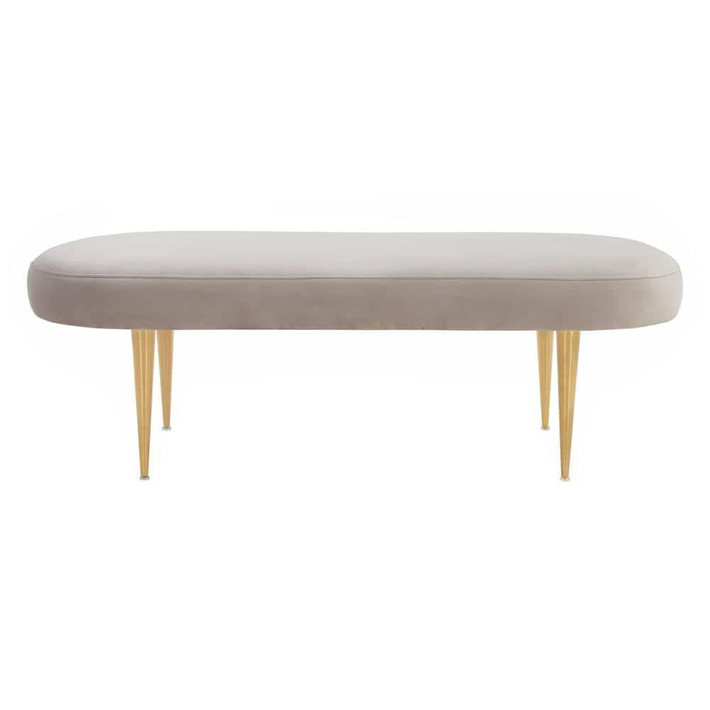 Corinne Oval Bench - SFV4704 - Pale Taupe/Gold - Safavieh Couture