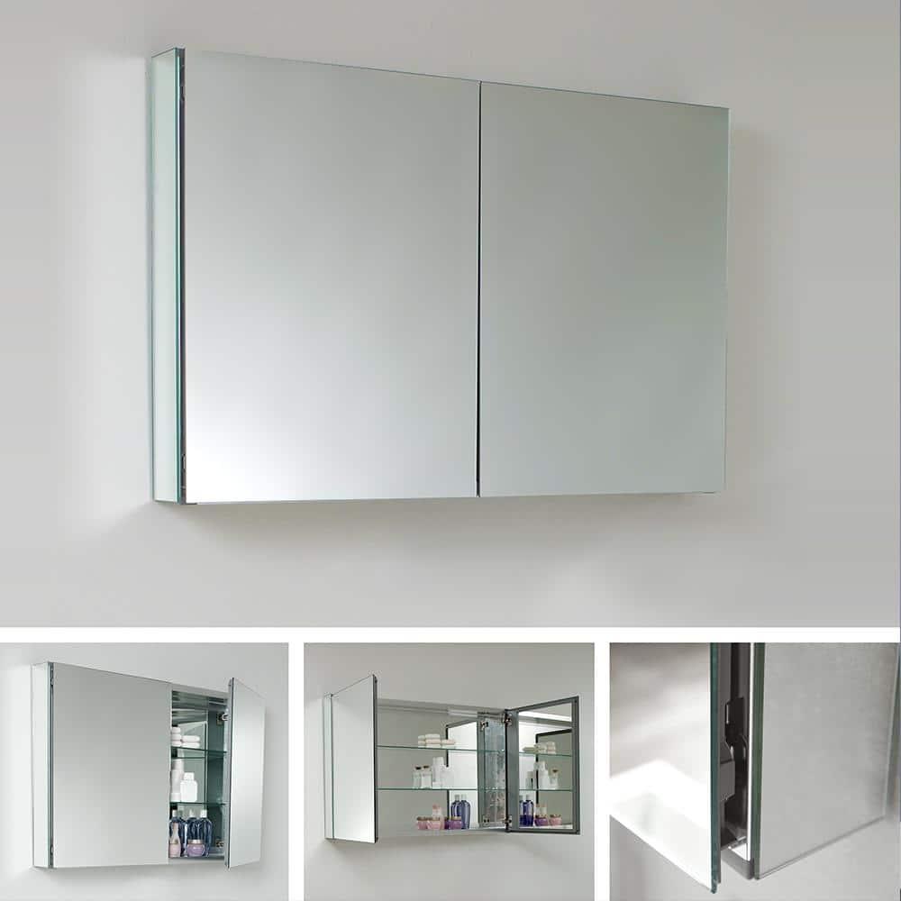 Mezzo 48" Wall Mount Single Sink Modern Bathroom Vanity with Medicine Cabinet - Faucet Not Included