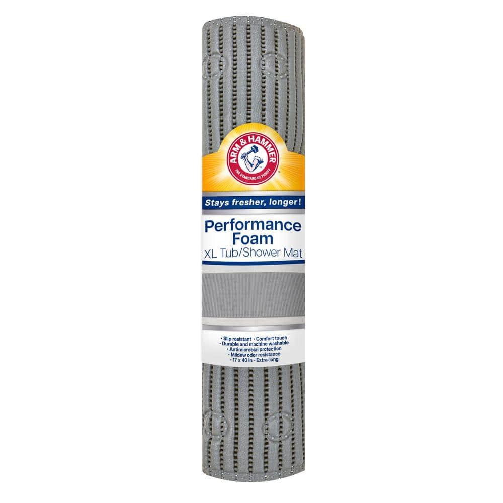 Arm & Hammer Comfort Touch Performance Foam Non-Slip Bath Mat for Showers and Tubs, 17 x 40, Grey
