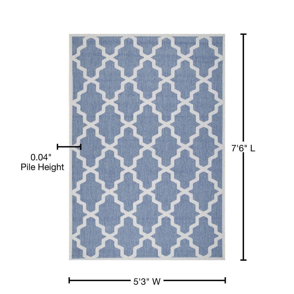 nuLOOM Gina Moroccan Indoor/Outdoor Area Rug, 5' 3" x 7' 6", Blue