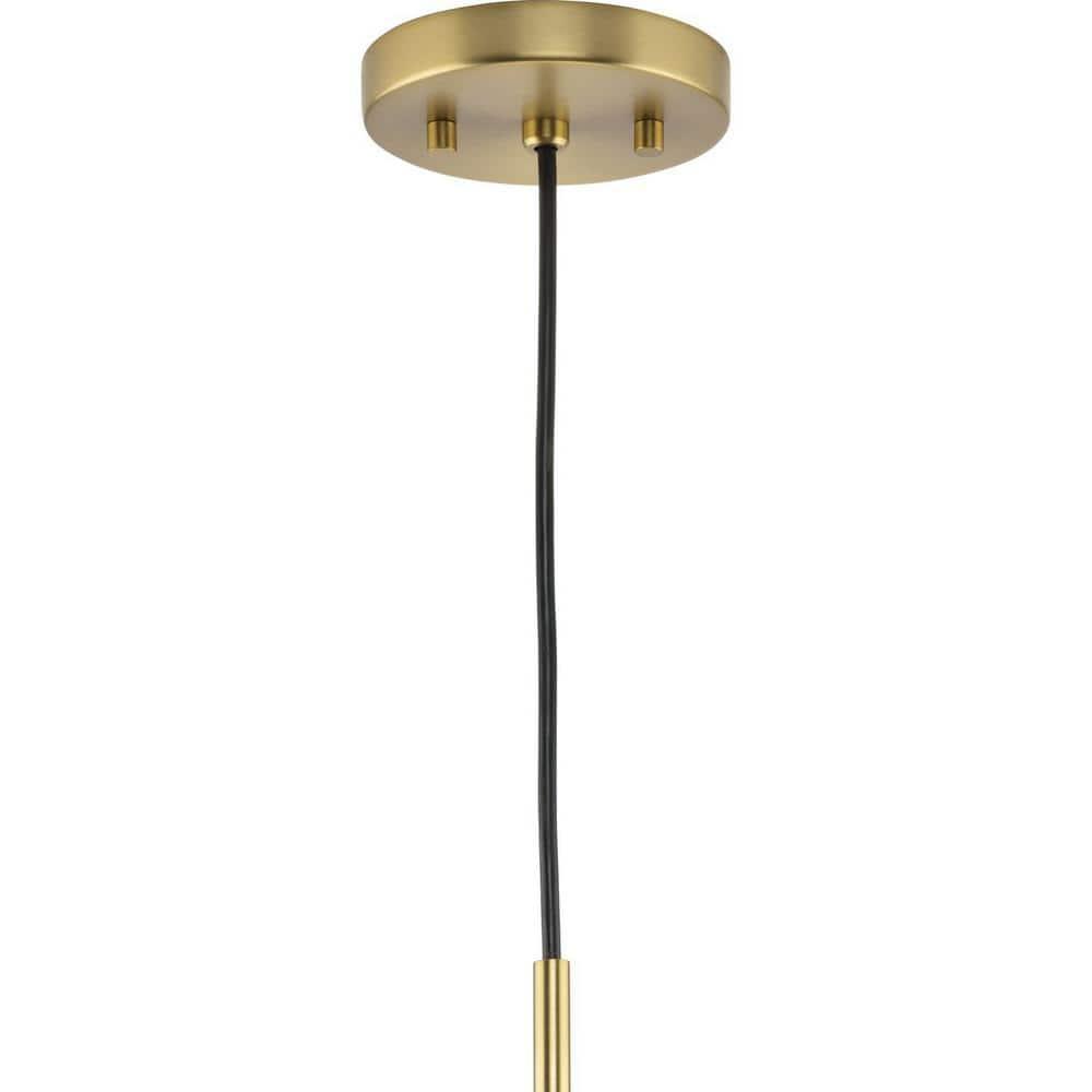 Perimeter Collection One-Light Brushed Gold Mid-Century Modern Pendant with metal Shade