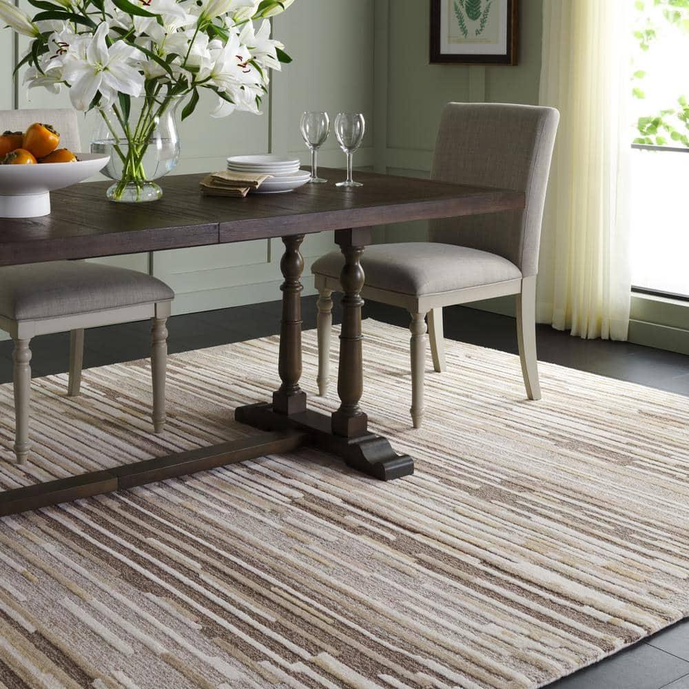 Martha Stewart Martha Stewart 300 Hand Tufted Wool/Cotton with Latex Abstract Rug in Brown/Beige