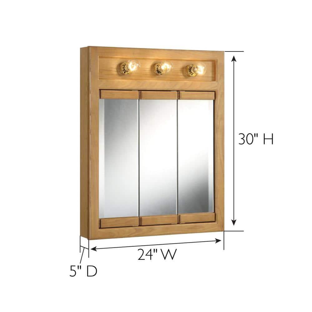 Richland 24-Inch Wood Medicine Cabinet in Nutmeg Oak