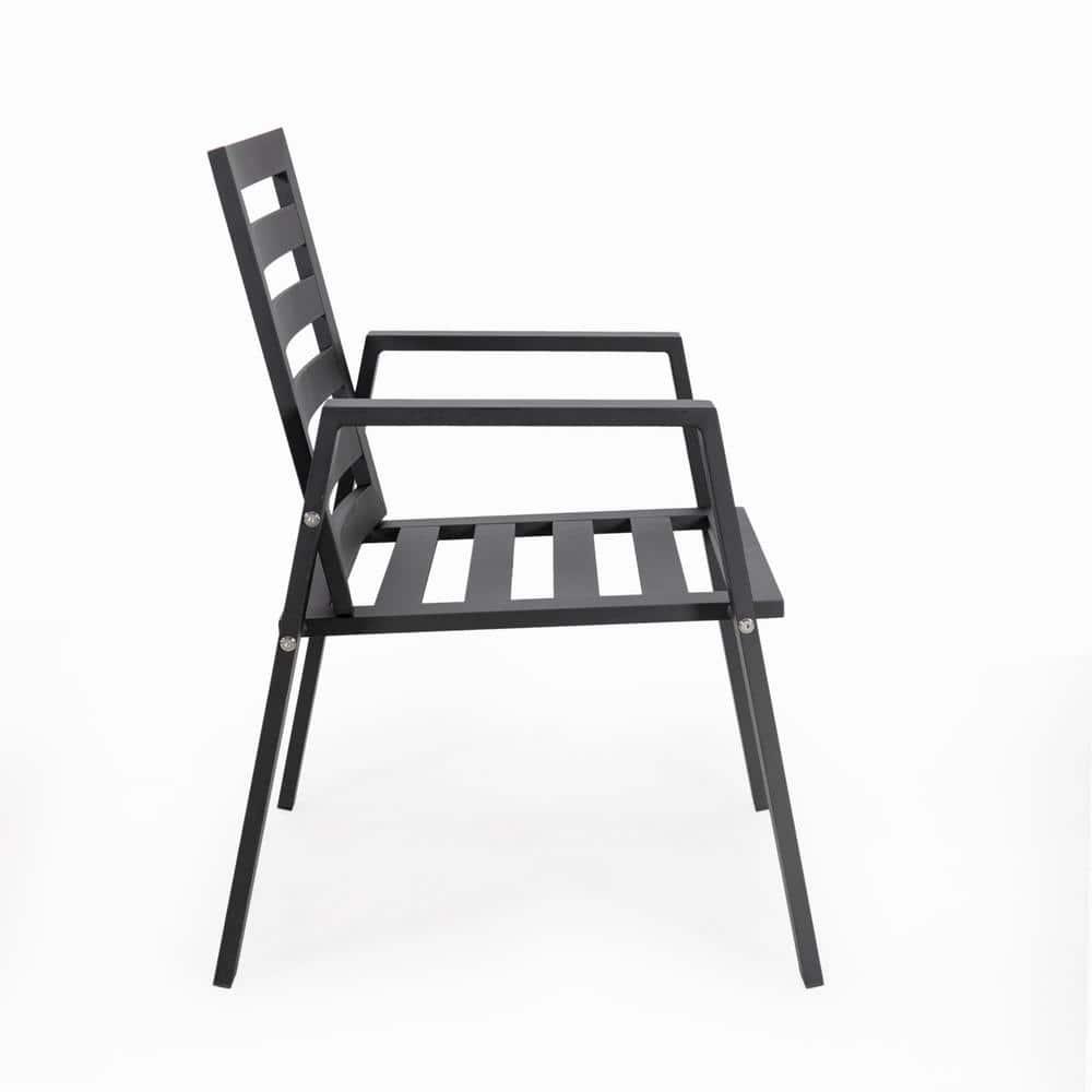 LeisureMod Chelsea Modern Patio Dining Armchair in Aluminum with Removable Cushions Set of 2 in Cherry Red