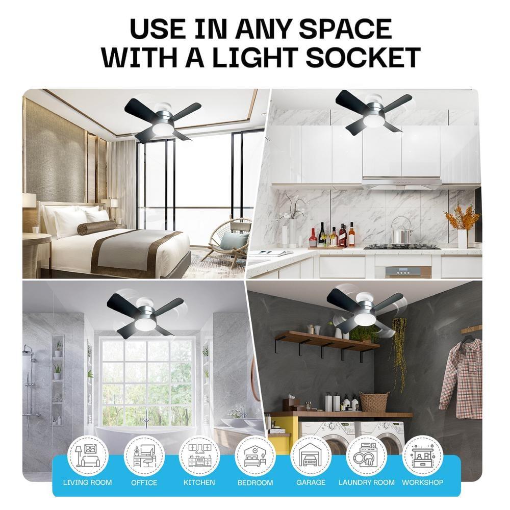 Bell + Howell Bell + Howell Socket Fan, Ceiling Fan With 1000 Lumens and Remote Control