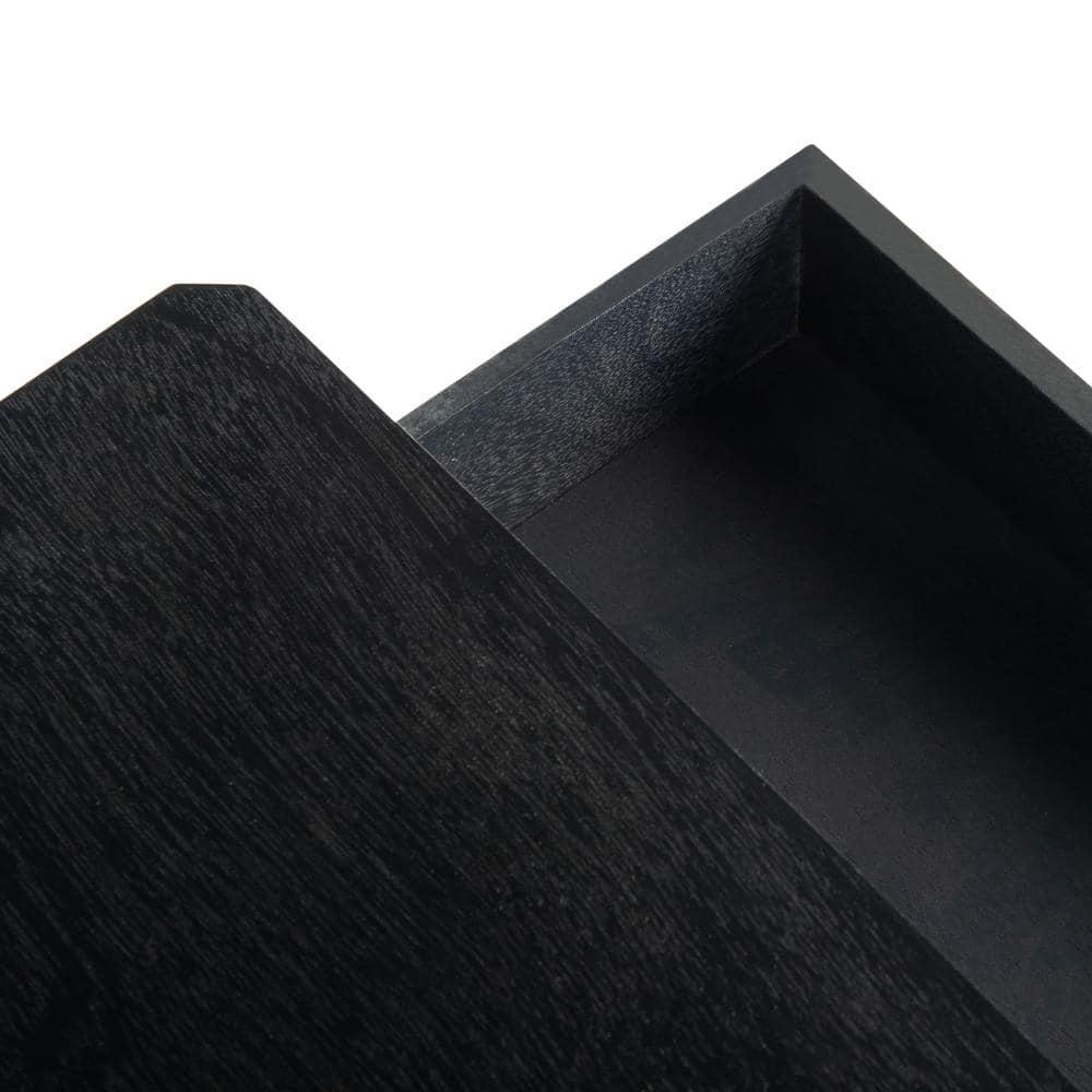 SAFAVIEH Opal French Black Rectangle Wood Storage End Table (17 in. W x 13 in. D x 23.5 in. H)