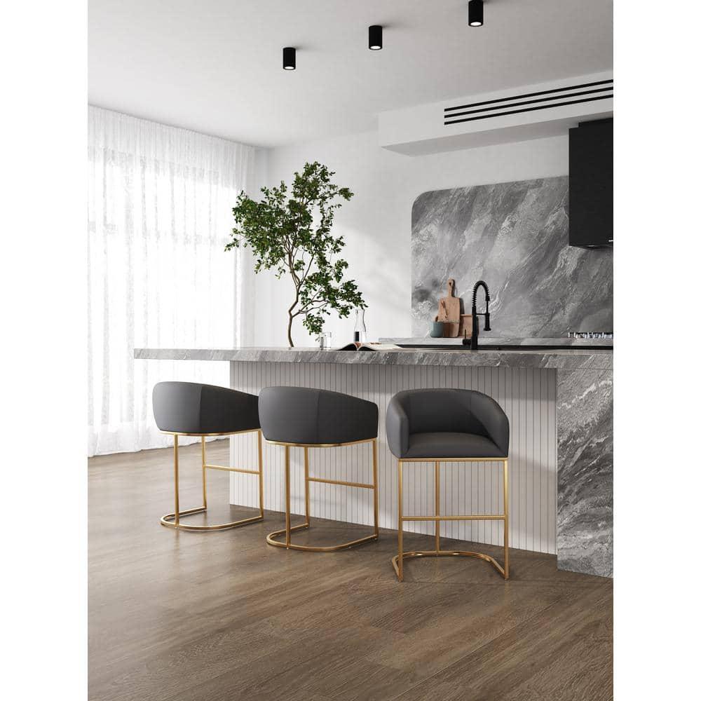 Lioba Upholstered Counter Stool with Metal Frame