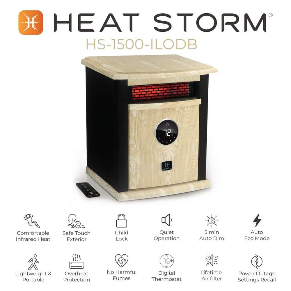 Heat Storm Heat Storm 1500 Watt 5200 BTU Electric High Efficiency Cabinet Space Heater with Adjustable Thermostat , Remote Included and with Digital Display