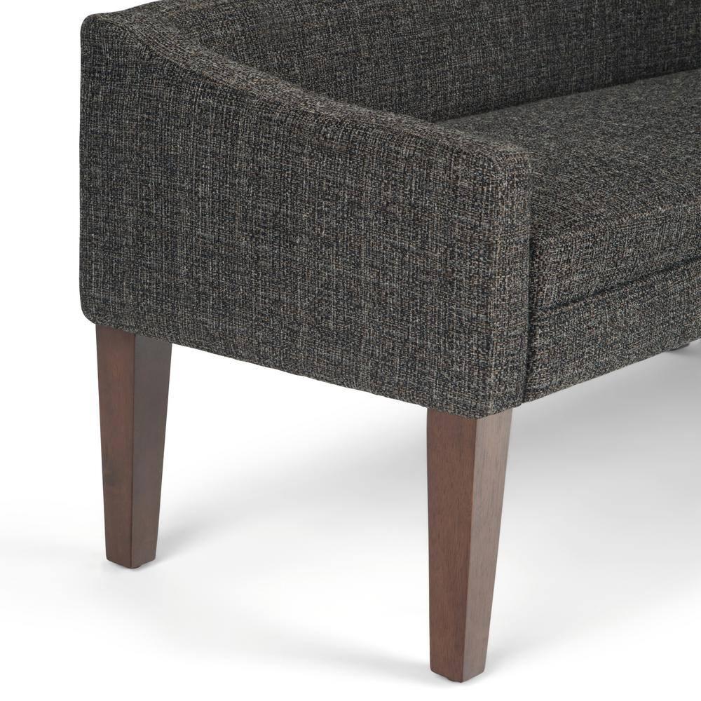 Simpli Home Parris 50"W Upholstered Contemporary Fabric Entryway Bench with Low-Profile Back and Swooped Arms