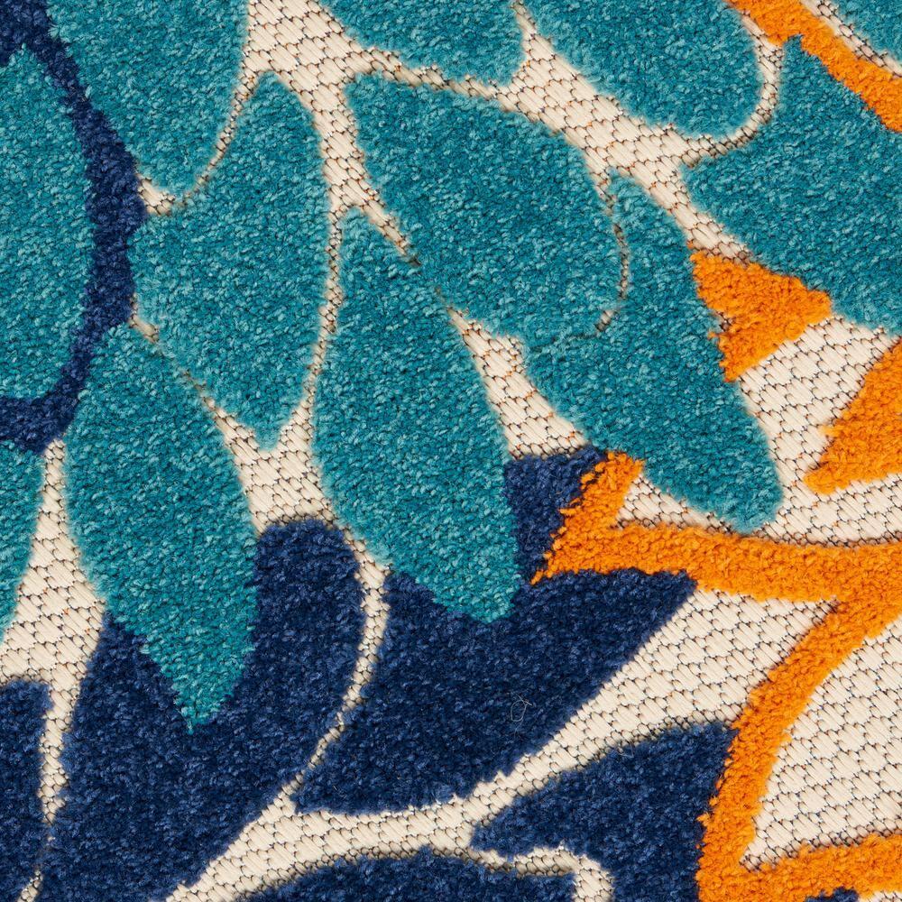 Nourison Aloha Floral Bloom Flatweave High-Low Indoor Outdoor Round Rug Multicolor 7'10" x 7'10"