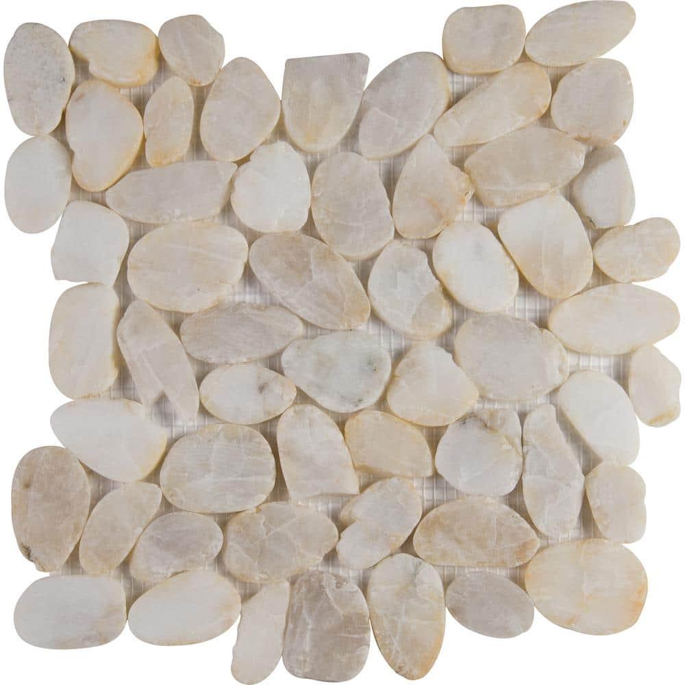 12" x 12" Natural Stone Pebbles/Rocks Mosaic Floor & Wall Tile