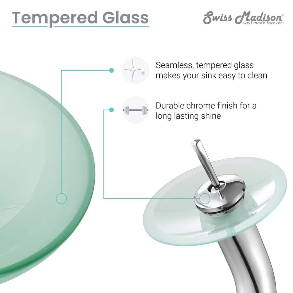 Cascade 16.5 Glass Vessel Sink with Faucet