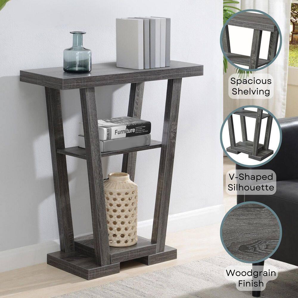 Convenience Concepts Newport V Console Table, Gray