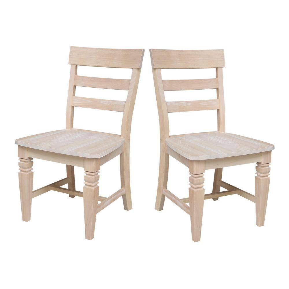 Set of Two Java Chairs with Solid Wood Seats