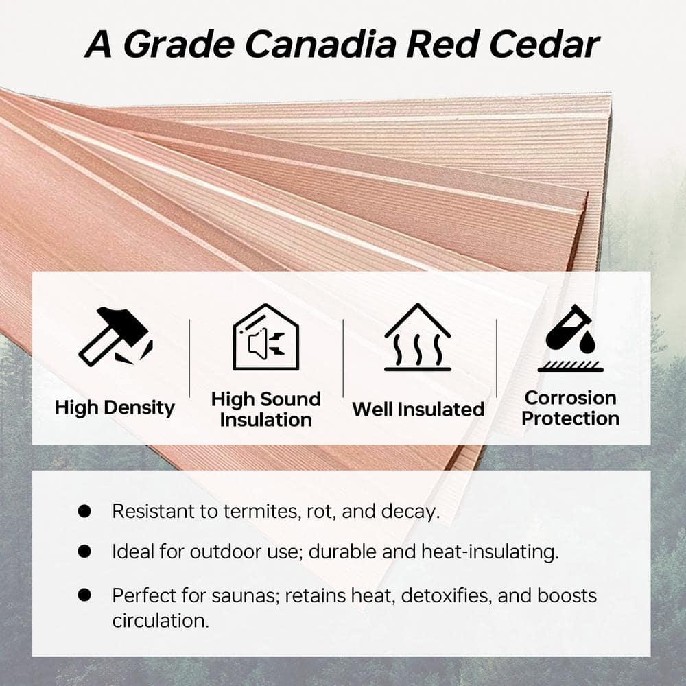 4-Person  Outdoor Barrel Sauna with View Window,Electric Heater,Sauna Starter Kit