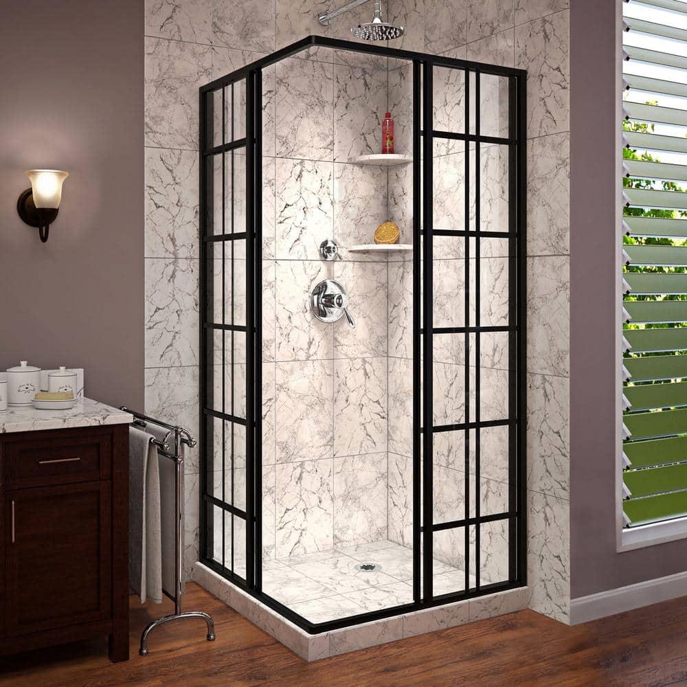 French Corner 40.5" x 72" Square Sliding Shower Enclosure