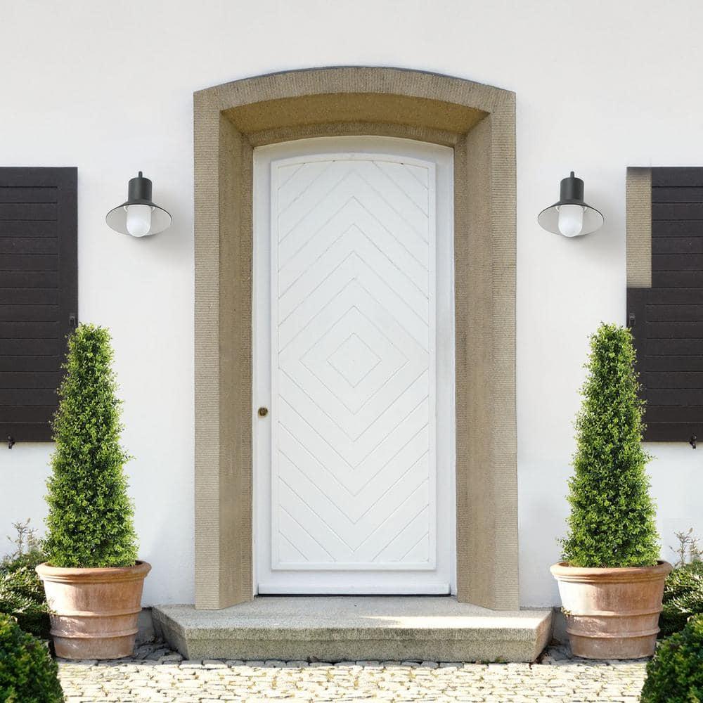 4ft Artificial Boxwood Topiary Trees, Set of 2 – UV Resistant Faux Evergreen Shrubs and Bushes for Outdoor Planters, Realistic Fake Plants for Front Porch Outside Patio Yard, 4 Foot Tall