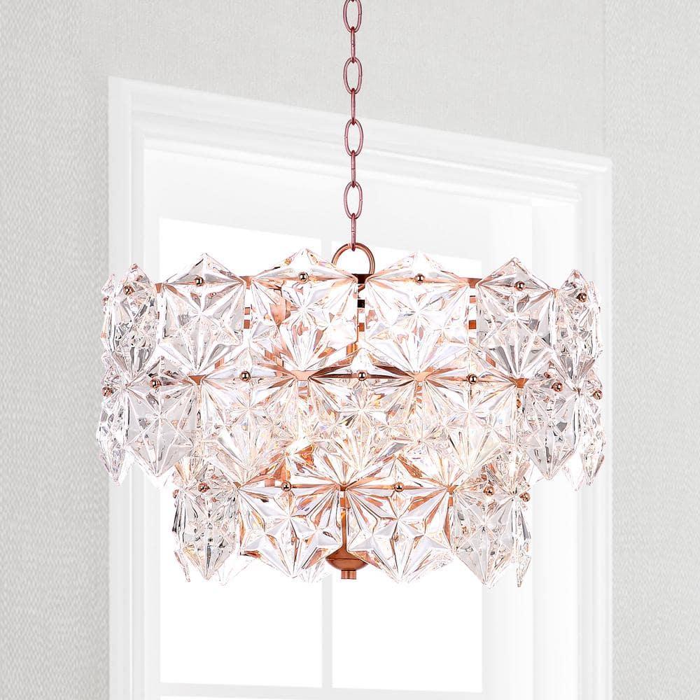 Sia 4 Light 19" Pendant - PND4001 - Clear/Copper - Safavieh