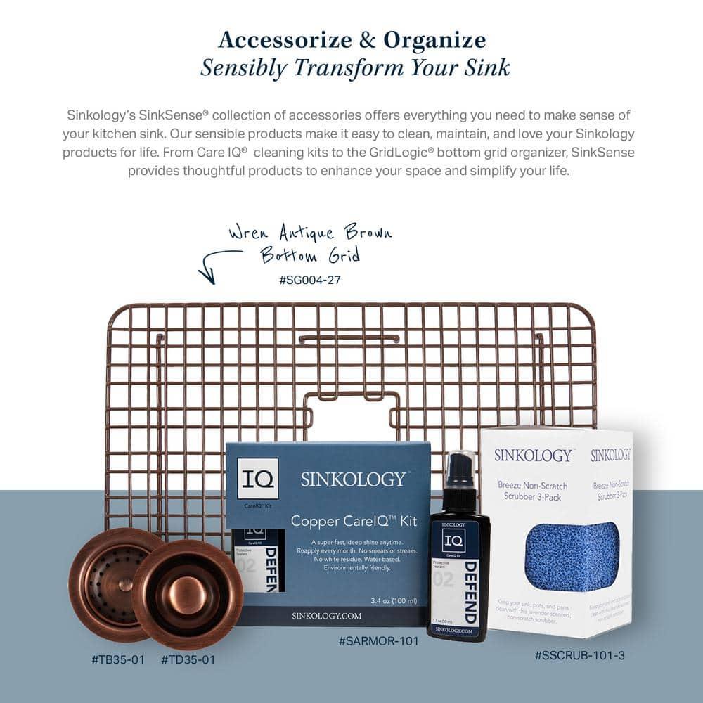 SinkSense Foster Antique Brown 25" x 17" Kitchen Sink Bottom Grid