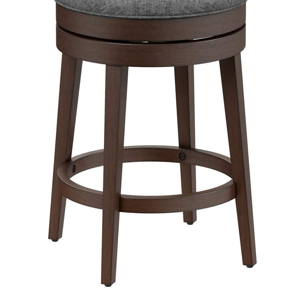 Hillsdale Edenwood 26.25" Fabric Traditional Counter Stool in Chocolate/Gray