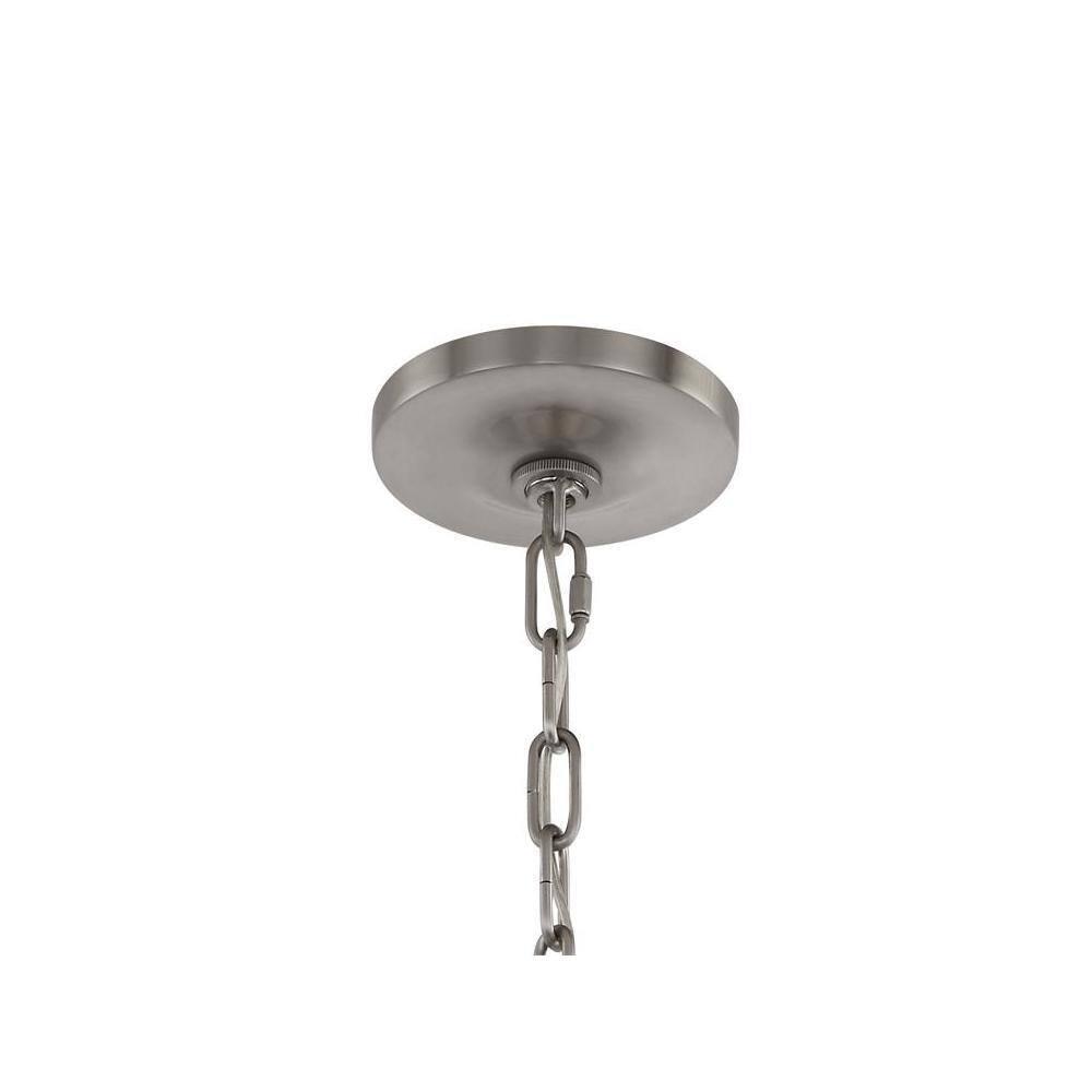 Brushed Nickel and Glass 12-Light Chandelier