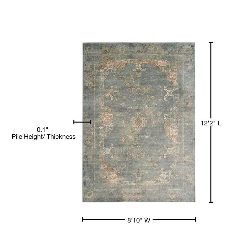 SAFAVIEH Vintage Cennetig Traditional Area Rug, Grey/Multi, 9' x 12'