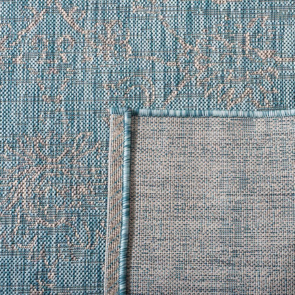 Courtyard CY8680 Power Loomed Indoor and Outdoor Area Rug - Aqua/Grey - 8'x11' - Safavieh