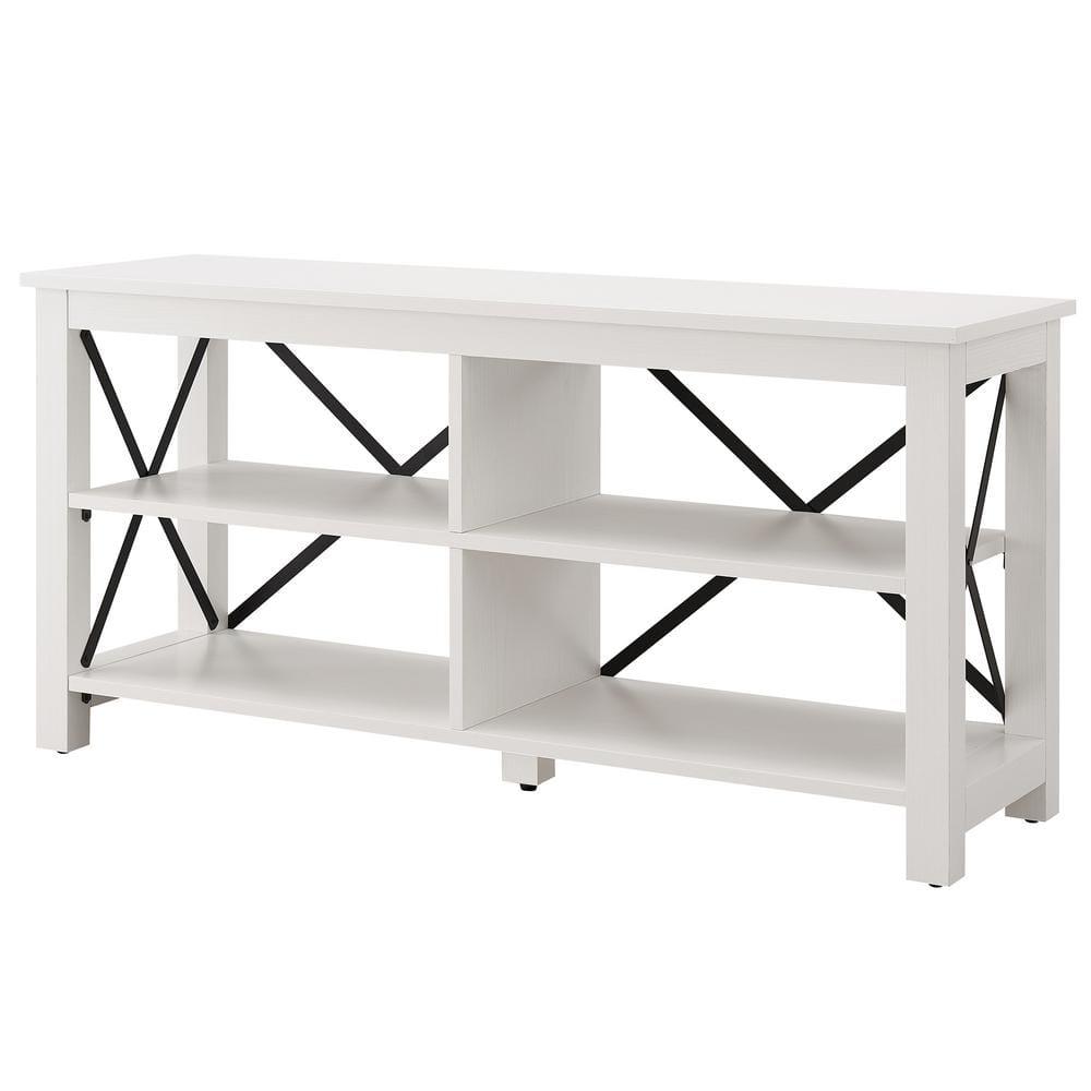 Evelyn&Zoe Sawyer Rectangular TV Stand for TV's up to 55", White