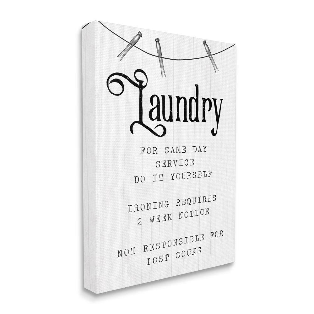 Stupell Industries " Family Laundry Room Service Rustic Style Humor " by Daphne Polselli