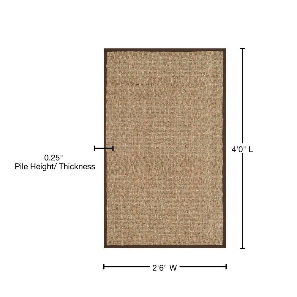Natural Fiber NF114 Power Loomed Indoor Accent Rug - Natural/Dark Brown - 2'6"x4' - Safavieh.