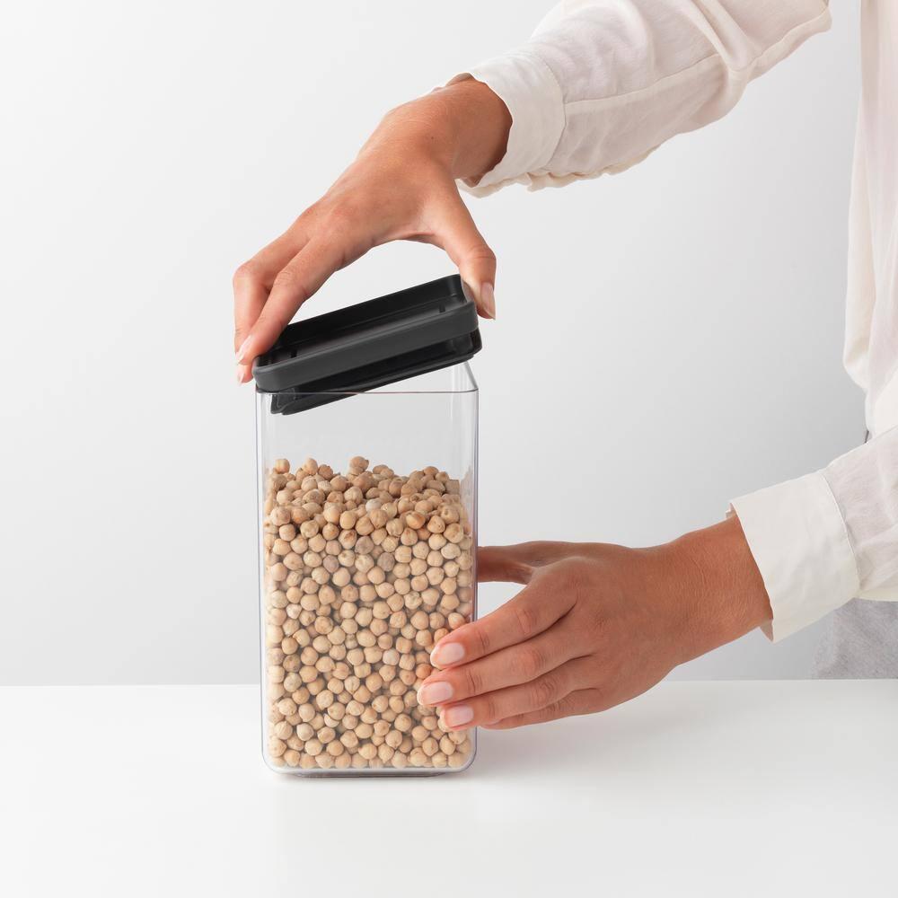 Brabantia Brabantia Set of 4 Tasty+ Stackable Square Canisters - 2 x 0.7 Quart (0.7L) & 2 x 1.7 Quart