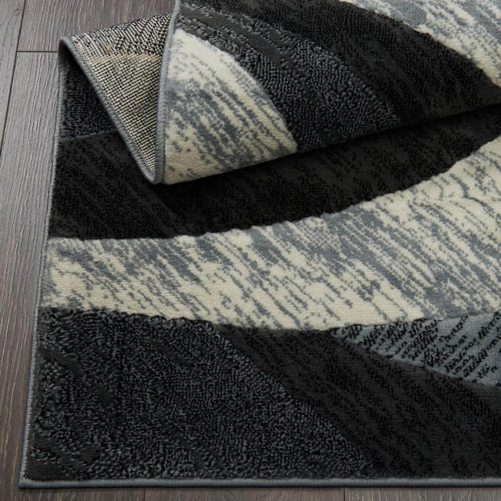 Home Dynamix Catalina Huron Contemporary Abstract Swirl Area Rug, Grey/Ivory, 7'10"x10'2"