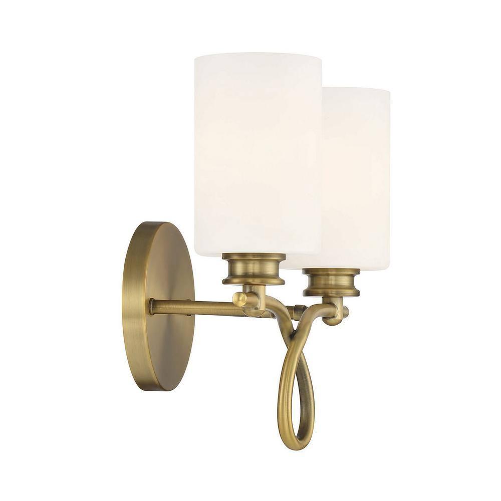Savoy House Woodbury 2 - Light Vanity in Warm Brass